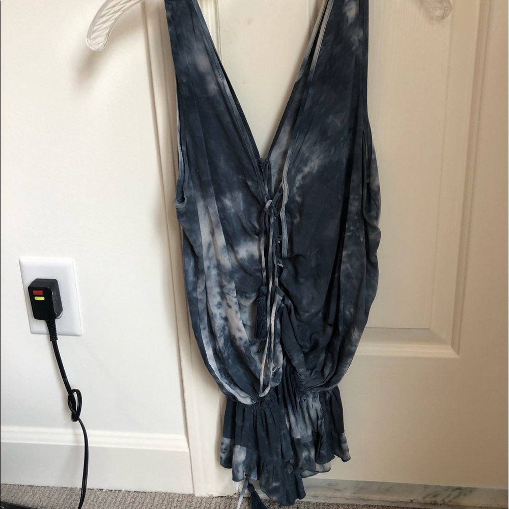 Tie dye tie up romper